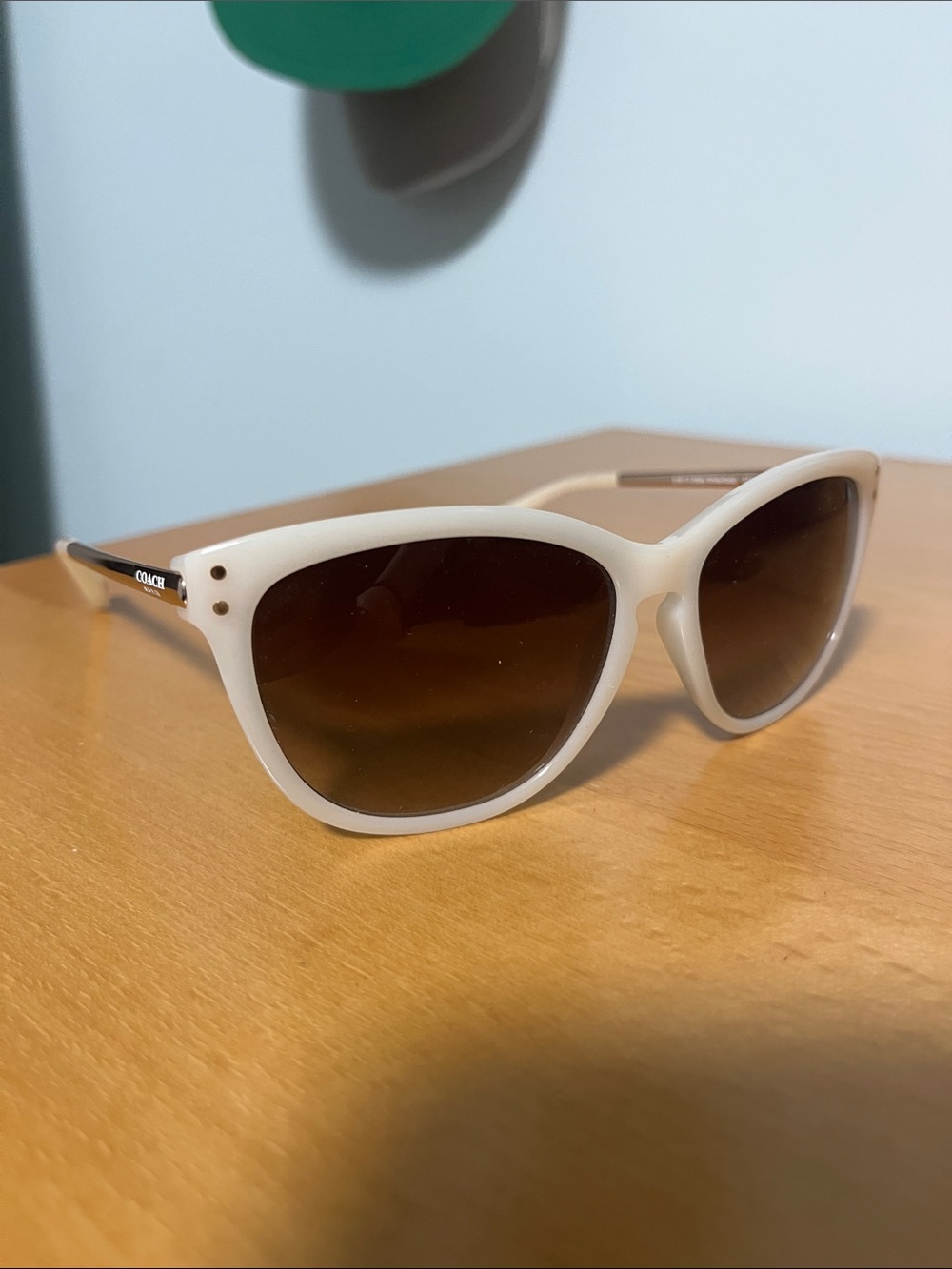 Coach Cream Frame Sunglasses with Brown Gradient Lenses
